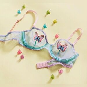 Victoria's Secret Pastel Butterfly Bra